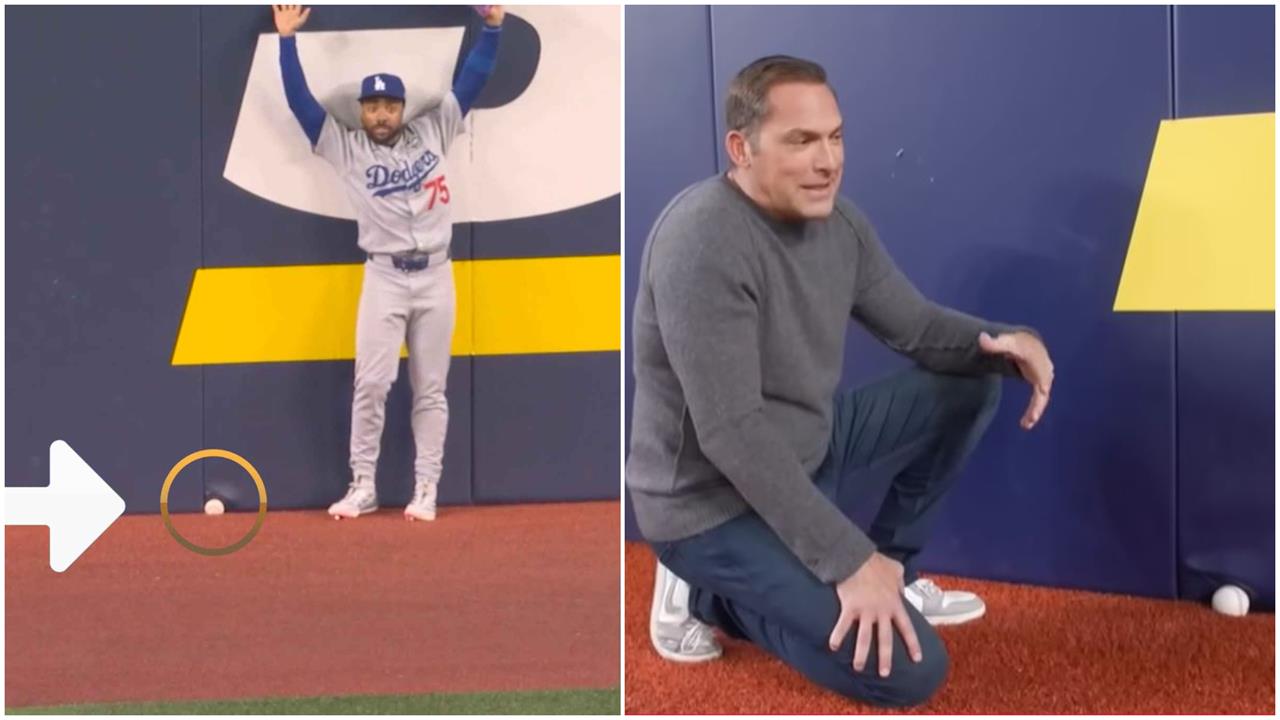 MLB(影)／天公疼道奇！第六戰「關鍵卡牆」機率多低　牆下測試：用手丟十分鐘也難