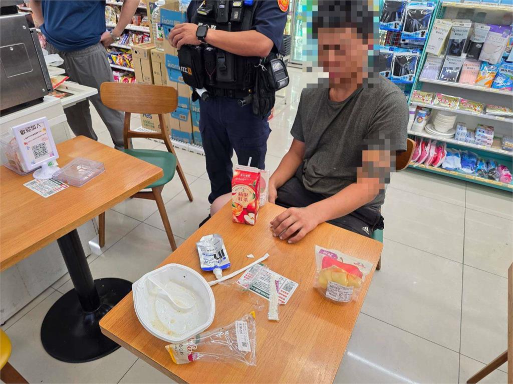 男餓過頭偷超商食物充飢 晚間再度「補貨」當場遭警逮