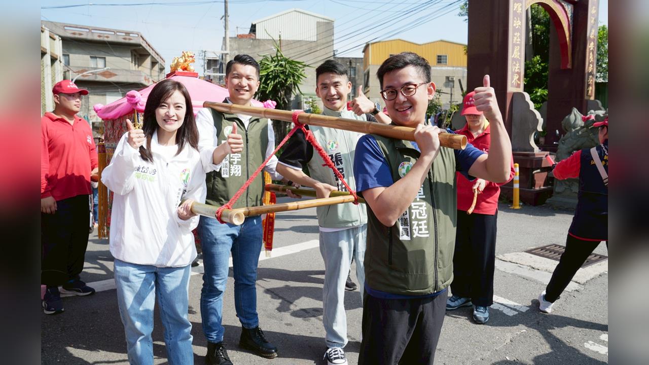 白沙屯分靈「刈火」逢媽祖醫院動土 卓冠廷揪綠營選將齊聚拱天宮祈福
