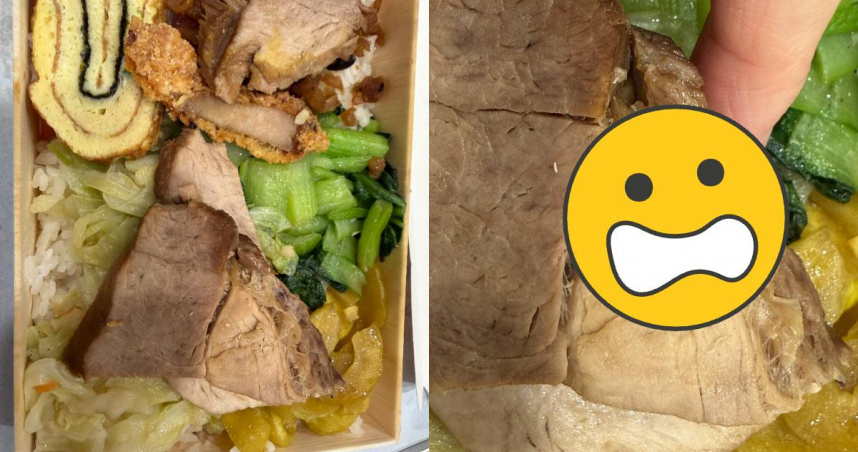 便當驚見「密密麻麻白點」！店家辯肉切太厚　一票人揭真相：再放一下會看到蛆