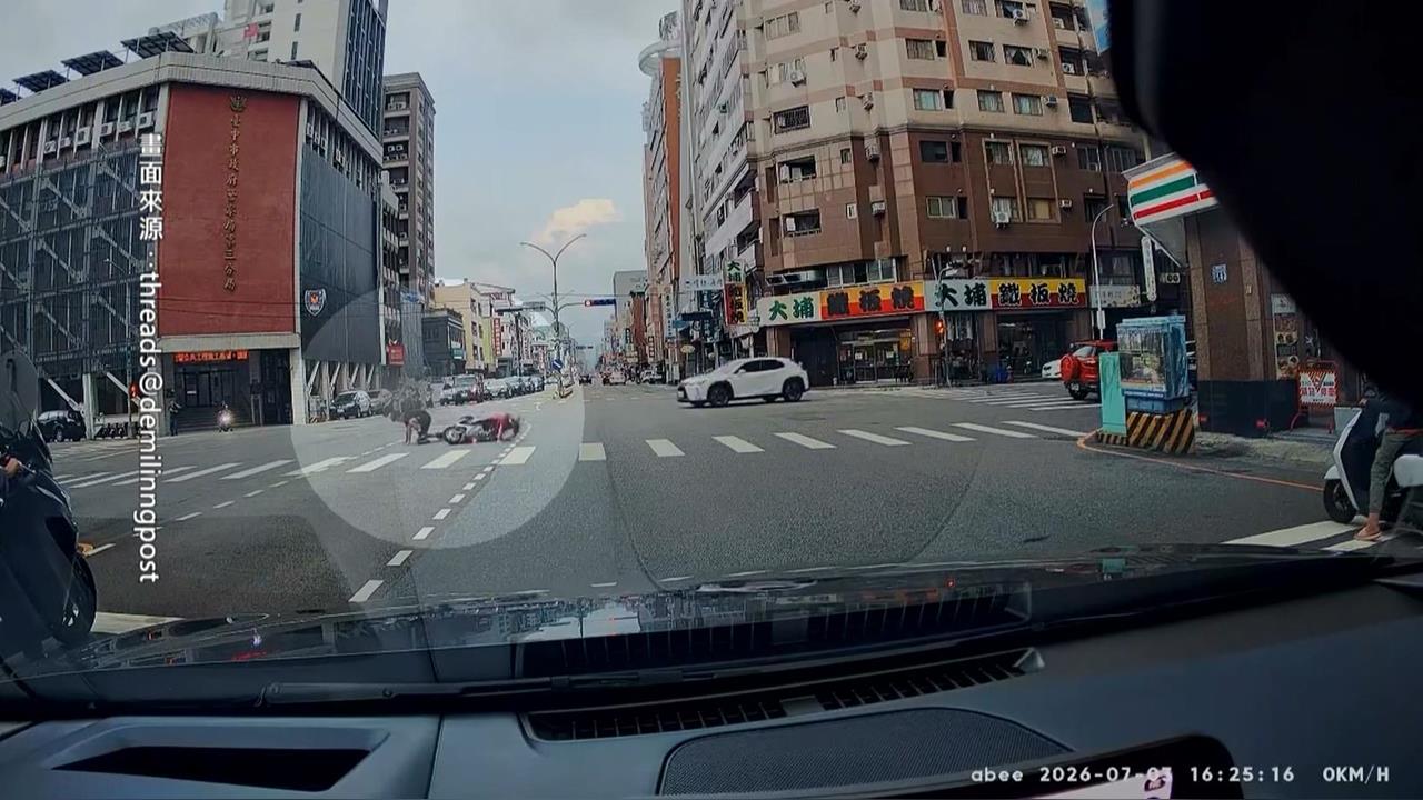 台中男子滑直排輪上路！　煞不住迎面撞左轉機車
