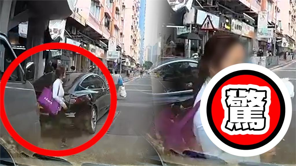 香港馬尾妹被車撞到噴出奶　「路人全僵住看傻」網嘆：避無可避