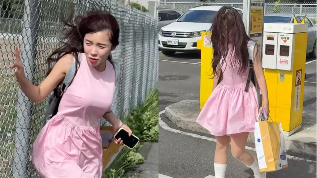 李多慧迎風被吹到站不穩！頭髮吹到超狼狽　網仍喊：超可愛的