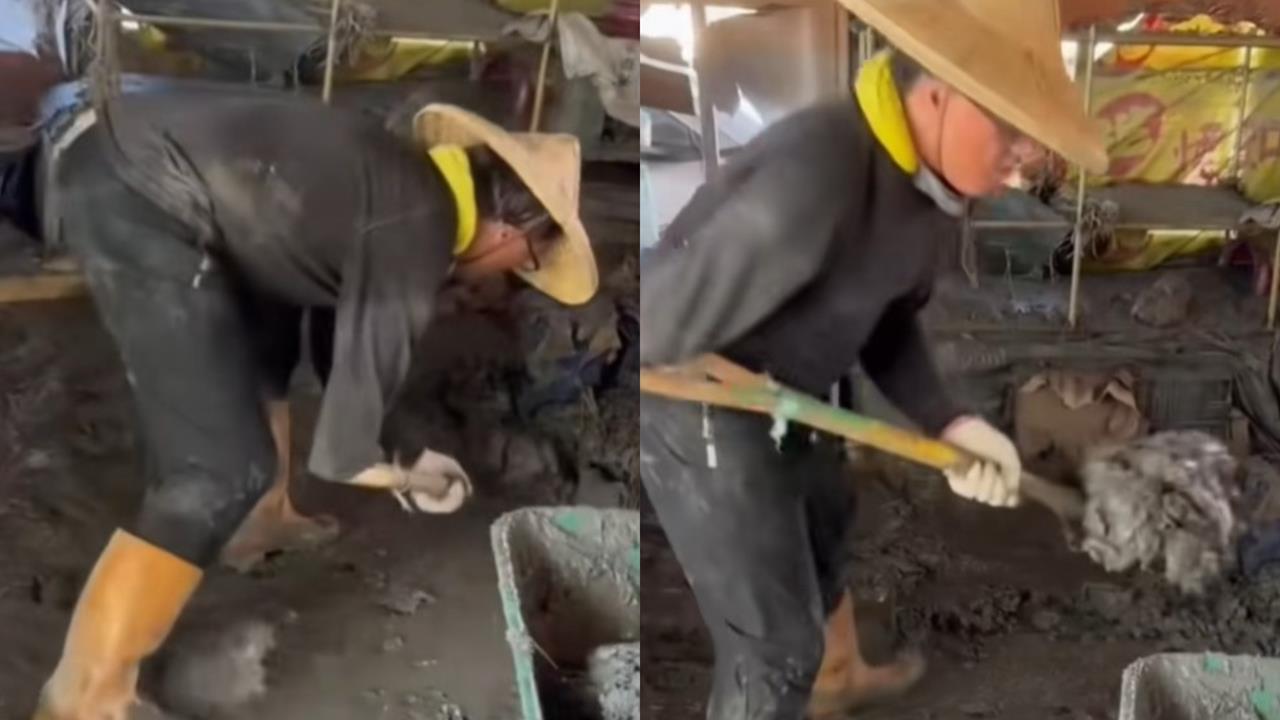 鏟子超人中驚見「獨臂戰士」手剩半截低頭清淤！動作超俐落惹哭3.5萬人