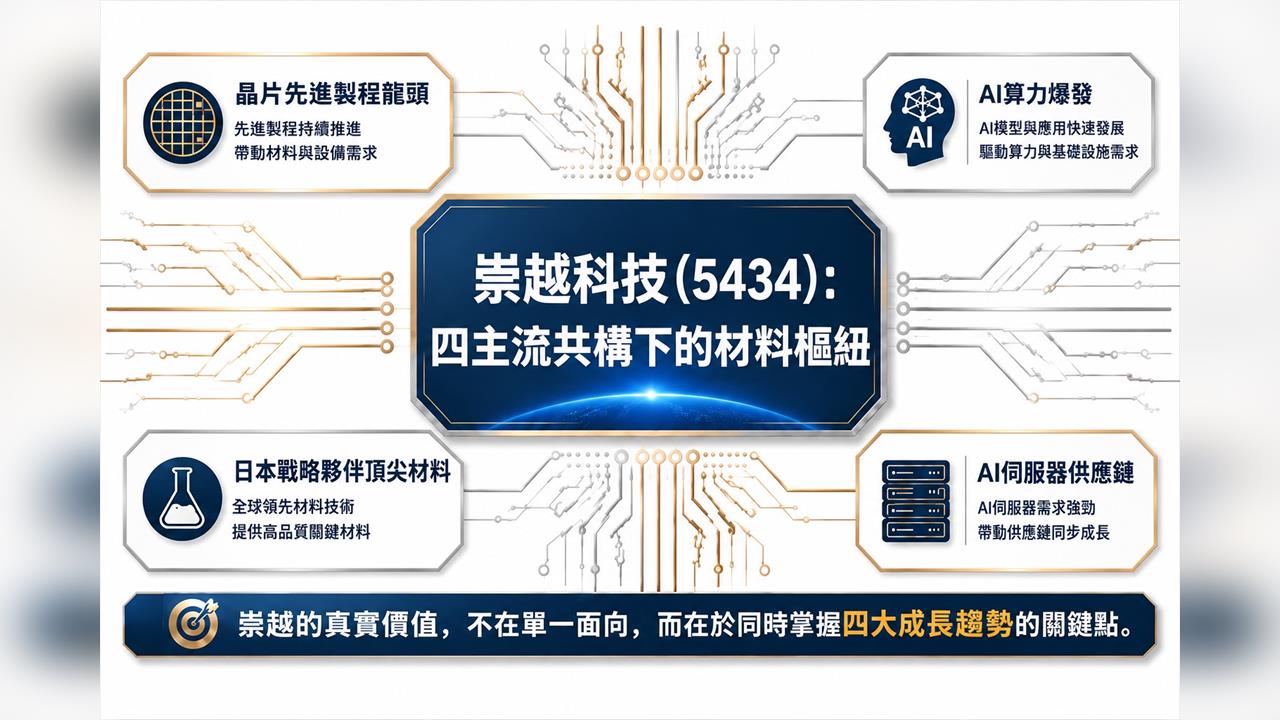 崇越科技串聯日系材料與台灣晶圓廠 AI時代最大受益者之一