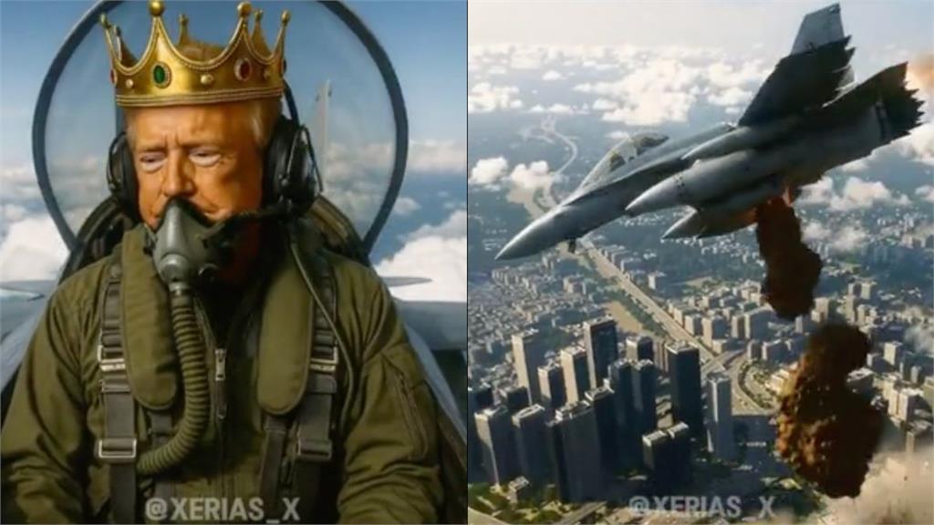 AI川普化身戰機國王！高空「炸屎」抗議群眾　全美怒轟太荒唐
