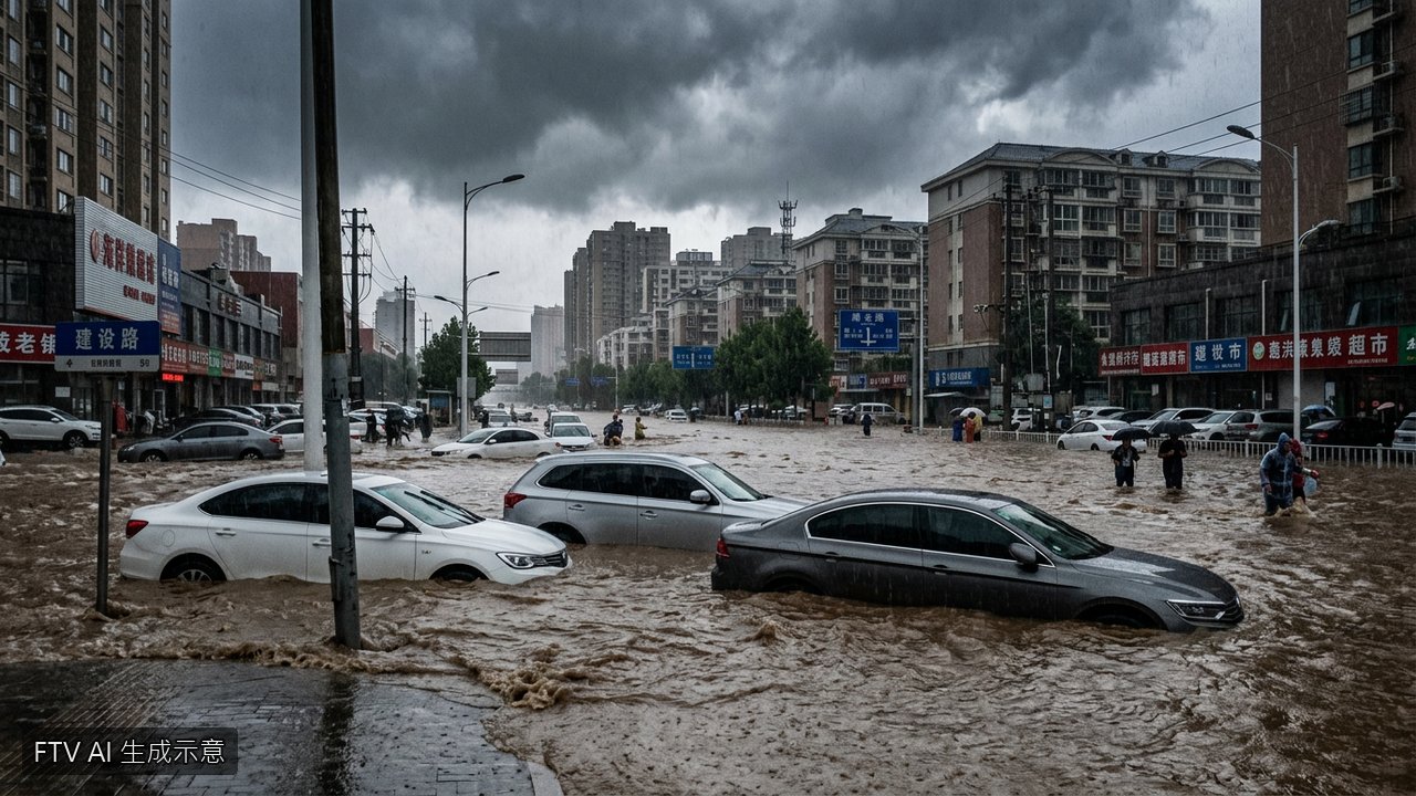 強颱巴威肆虐中國北方！河北遼寧暴雨成災「馬路變運河」