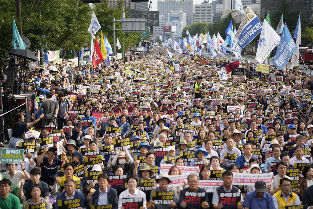 快新聞／南韓首爾5萬民眾上街　抗議日本排放核汙水入海