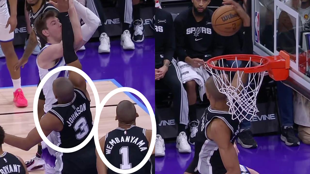 NBA(影)／跟「兩個和尚」搶肯定沒水喝！爵士中鋒遭文班亞馬賞「強盜式火鍋」