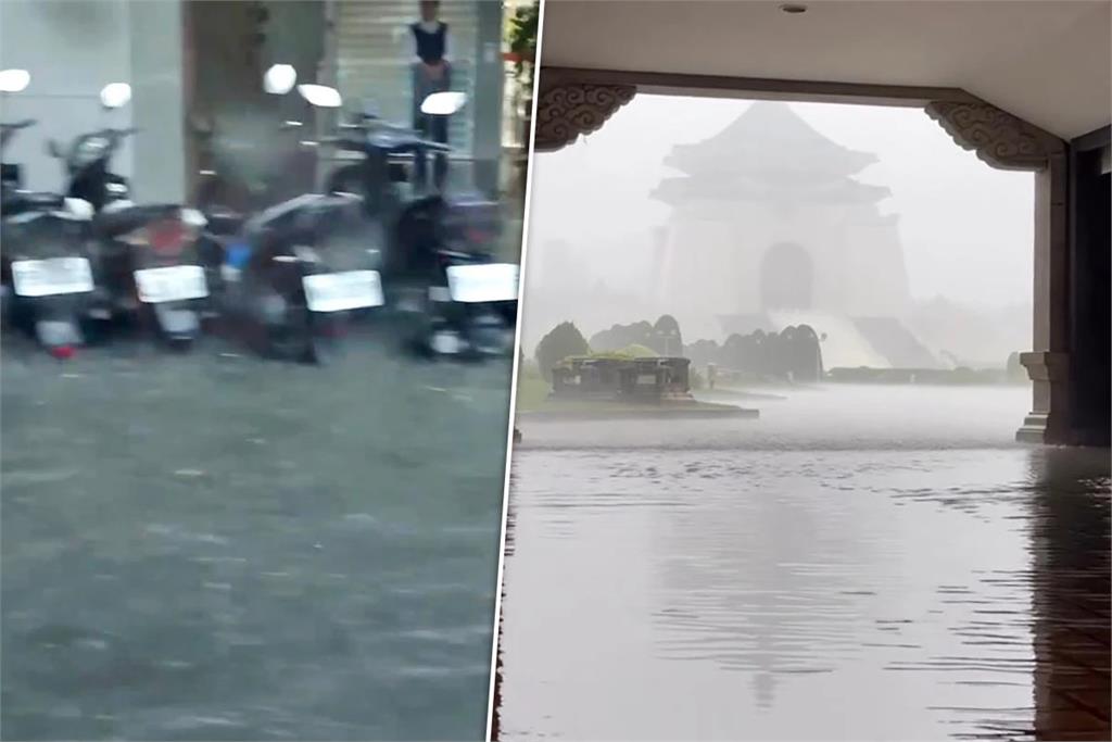 暴雨襲雙北！公館、西門町淹半顆輪胎　中正紀念堂變池塘
