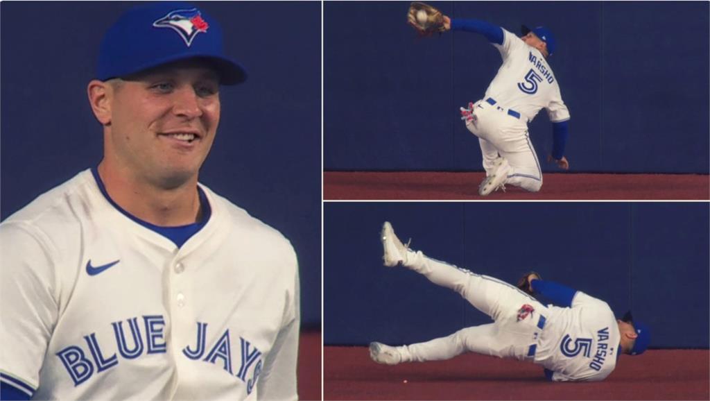 MLB(影)／滑倒在地上打滾竟然神奇接殺！主播直呼太瘋狂　瓦修預約年度最佳美技