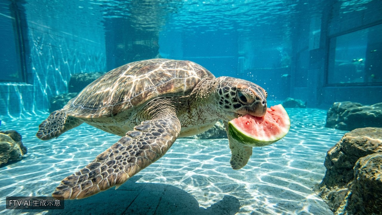 中國合肥高溫肆虐　海洋動物吃冰鎮西瓜、魚凍消暑