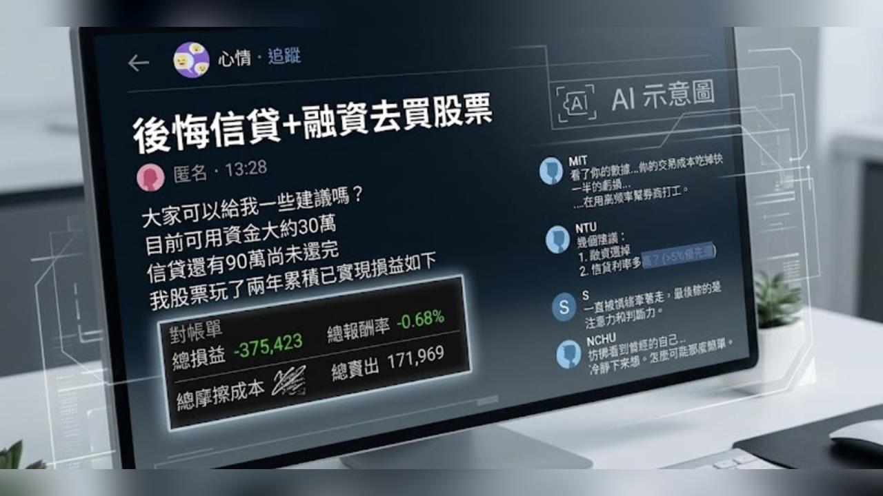 後悔信貸加融資買個股！他曬2年驚人對帳單求助　網點破：在幫券商打工