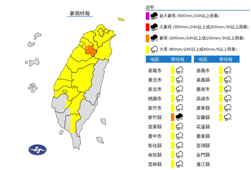快新聞／下班帶傘！雨彈猛炸逾半台灣　17縣市豪大雨特報