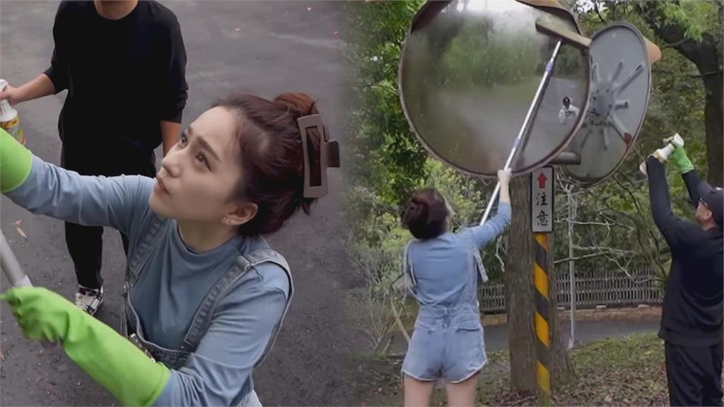 也許能救一條命！黑男女友到山區擦亮反光鏡　忙12小時網動容：人美心善