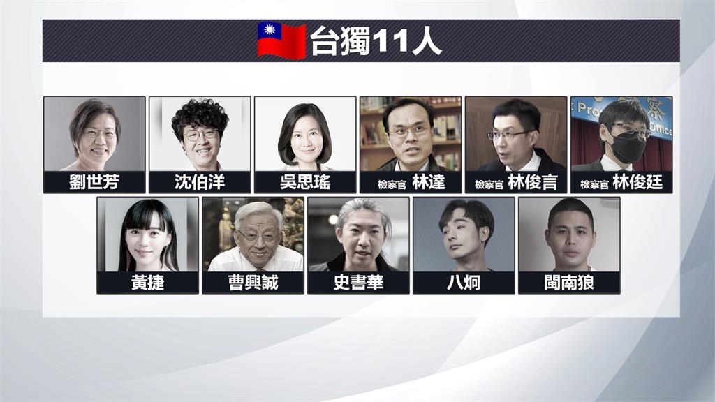 中11台獨名單　立委網紅、北檢檢察官皆上榜