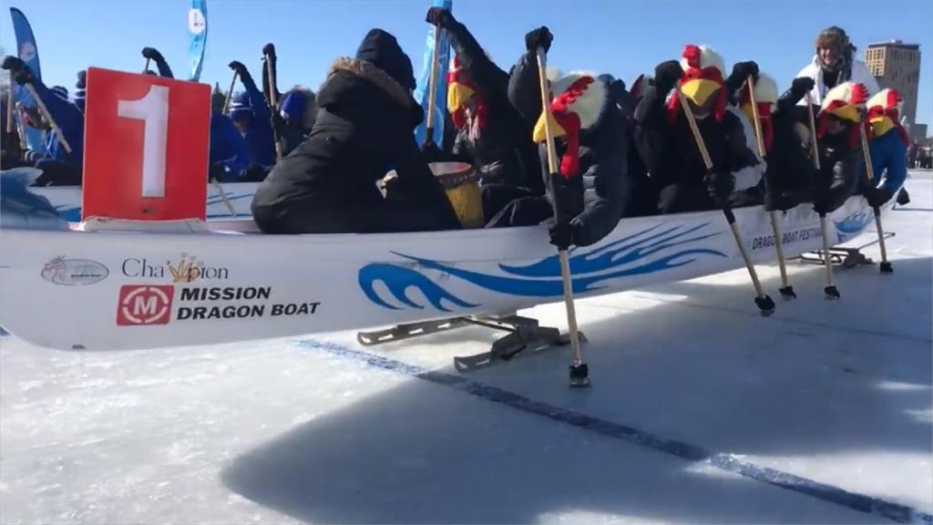加拿大冰上龍舟賽 零下15度競技