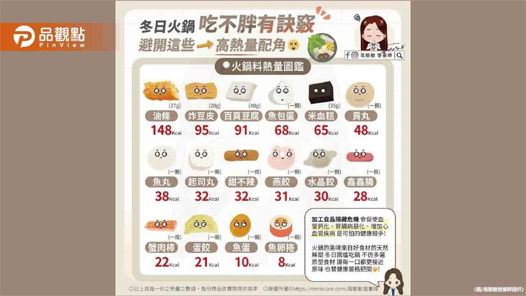 「火鍋料才是火鍋的靈魂啊！」吃得開心也要吃得聰明　讓靈魂不會變成熱量炸彈