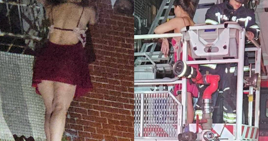 感情糾紛爬窗台！新莊女深夜情緒激動　警消出動雲梯急勸回