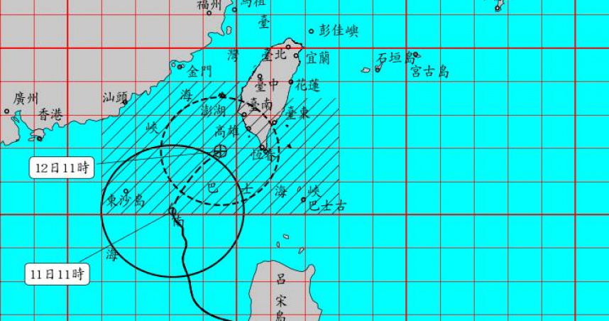鳳凰颱風路徑南修！晚間襲高屏　9縣市恐停班停課