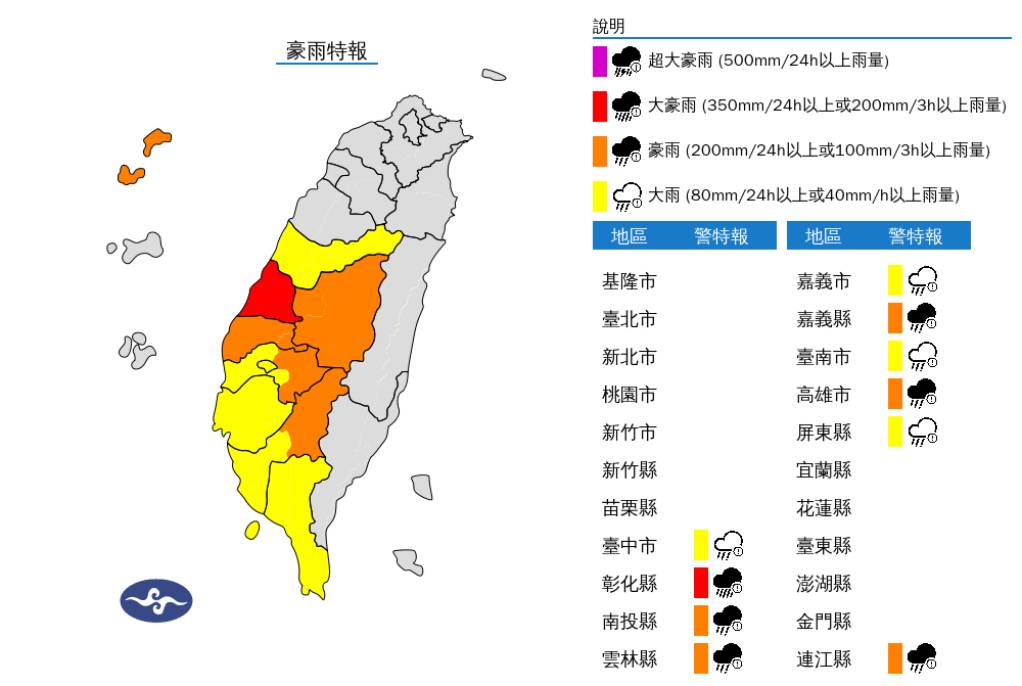 快新聞/強降雨來襲!10縣市豪大雨特報 「這1地」慎防大豪雨