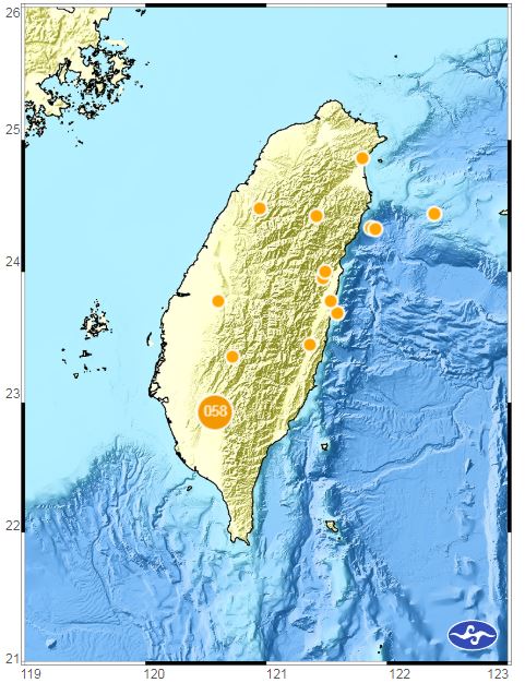 快訊／1：12高雄六龜發生規模4.4地震！最高震度4級