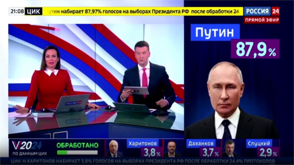 俄大選出口民調:現任總統普丁得票率87% 確定贏得第五任期