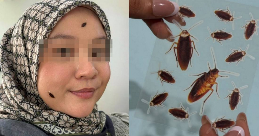 女曬自拍照「蟑螂」貼臉好嚇人　真相曝光網嗨喊：想買