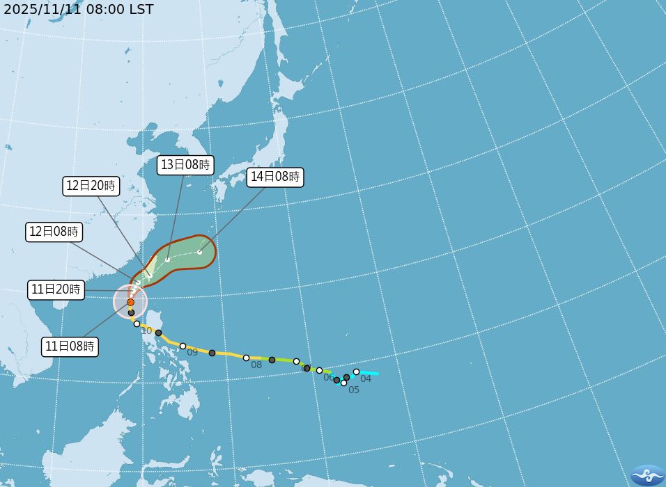 中央氣象署同步發警！鳳凰颱風外圍雨勢擴大　13縣市豪大雨特報