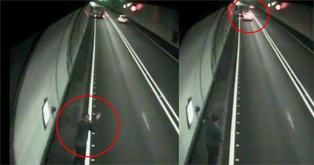 快新聞/雪隧車禍1死!故障貨車駕駛來不及放三角錐 狂揮手提醒仍被撞畫面曝