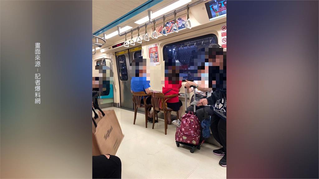民眾扛椅搭捷運、手撐行李架　網友笑：變成行動咖啡廳
