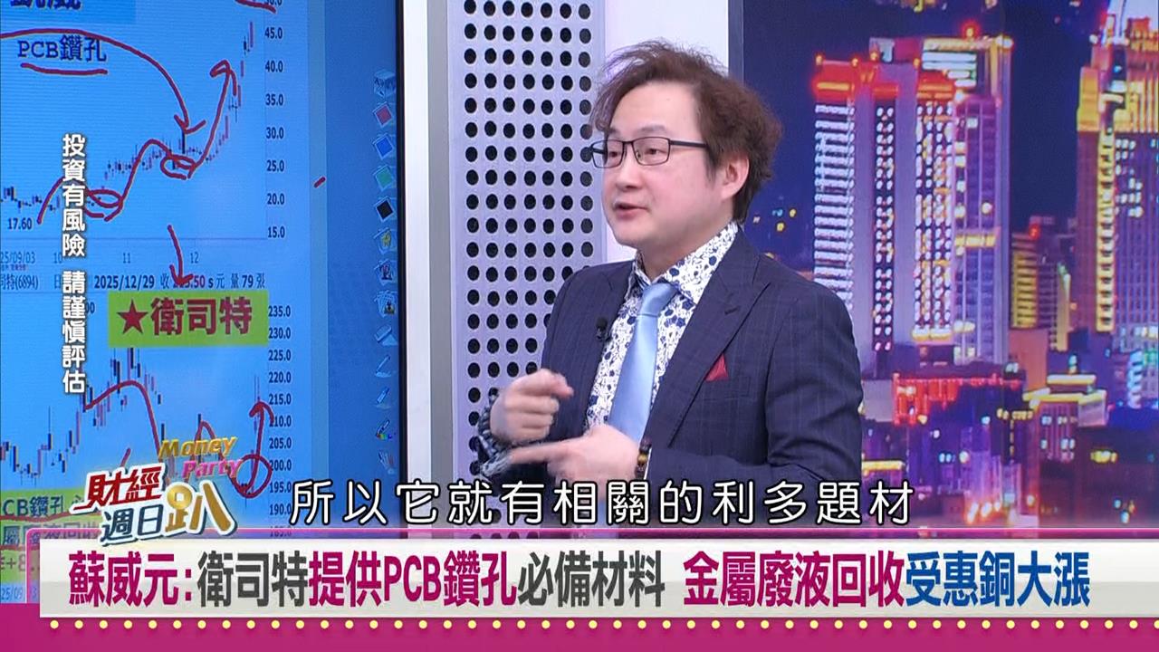 財經週日趴(影)／CES展聚焦PCB！蘇威元：衛司特受惠鑽孔及銅價大漲