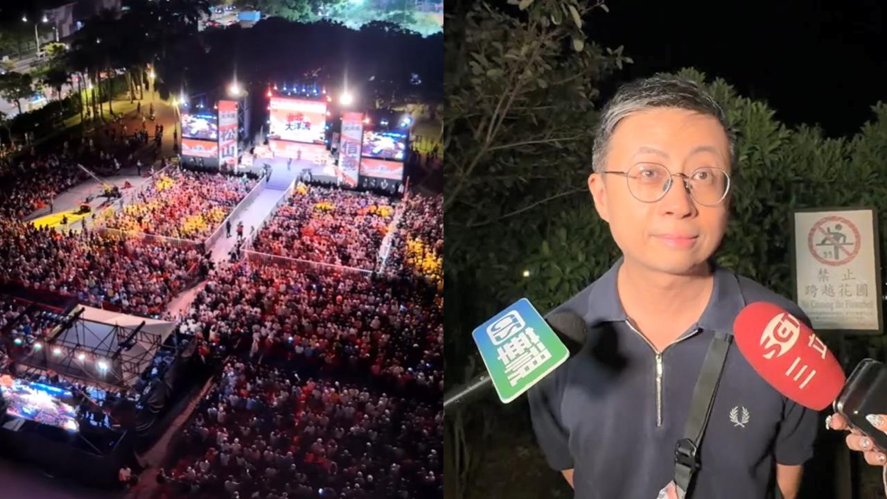 沈伯洋「大洋流」上萬人擠進民權公園！呱吉震撼喊：有生之年沒看過這麼多人