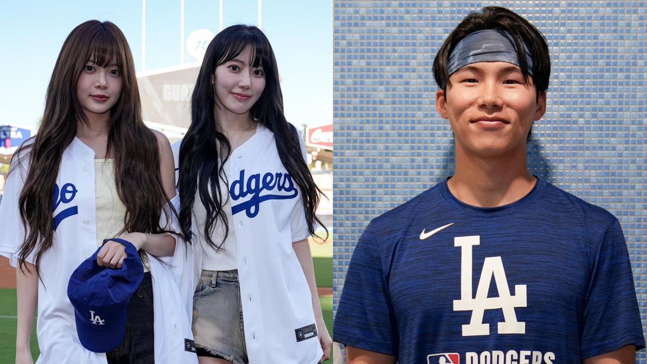 MLB(影)／道奇金慧成合體韓國女團　與LE SSERAFIM合照「雙手握緊緊」