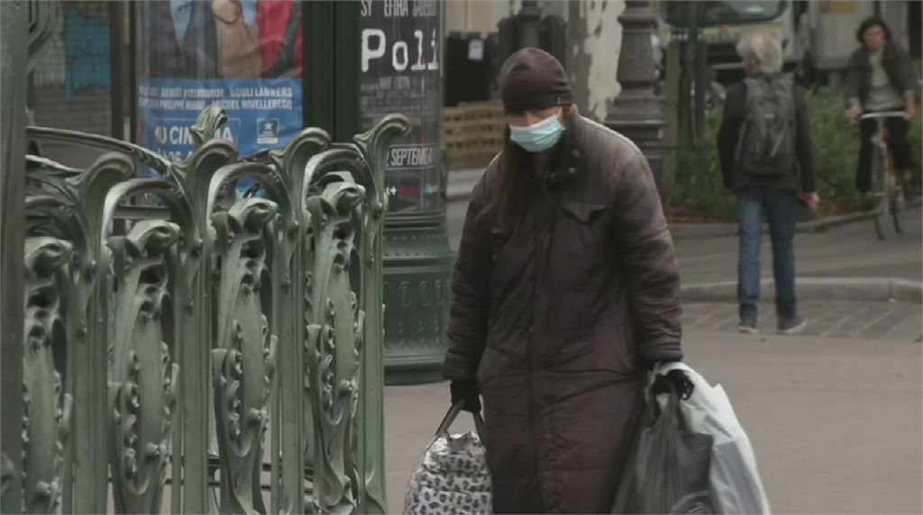 武肺疫情嚴峻 巴黎上街全要戴口罩