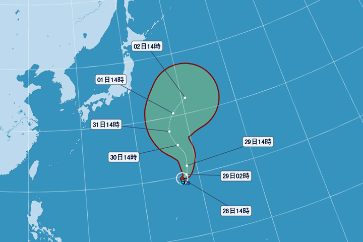 颱風「珊瑚」形成 對台影響機率低