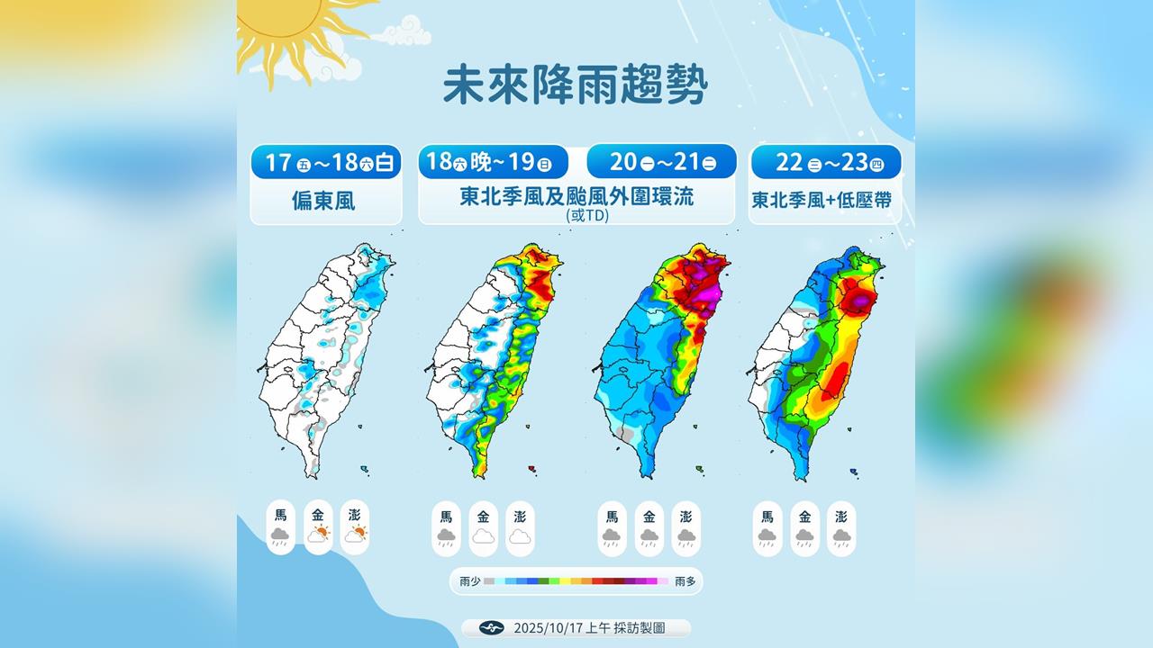 快新聞／防災示警！風神颱風即將來襲　氣象署曝「雨量紫爆區」