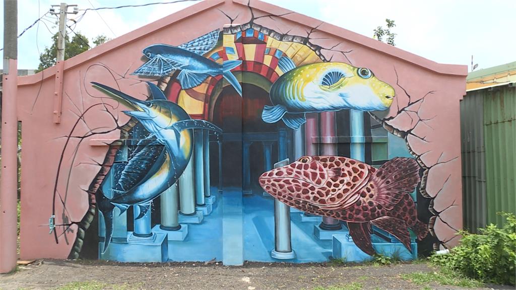 嘉義布袋新景點！3D彩繪師打造「海洋公園」