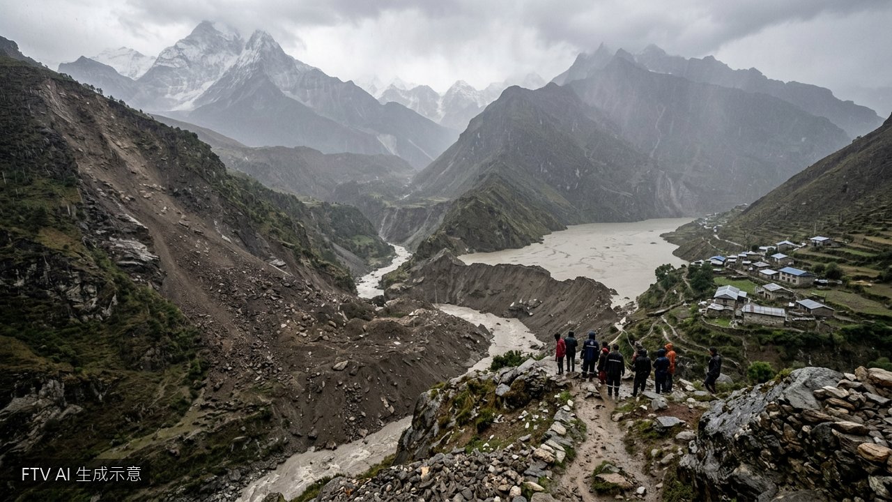 西藏邊境土石流形成堰塞湖　中國示警潰壩恐釀下游洪水