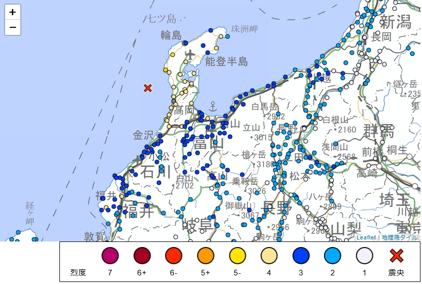 日本石川發生規模6.4地震　伴隨雨勢當局提醒注意土石流