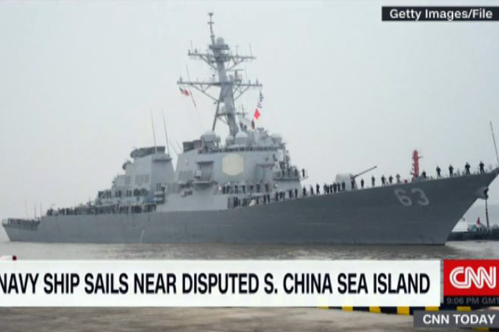 美驅逐艦進西沙群島12海里內  中國不滿