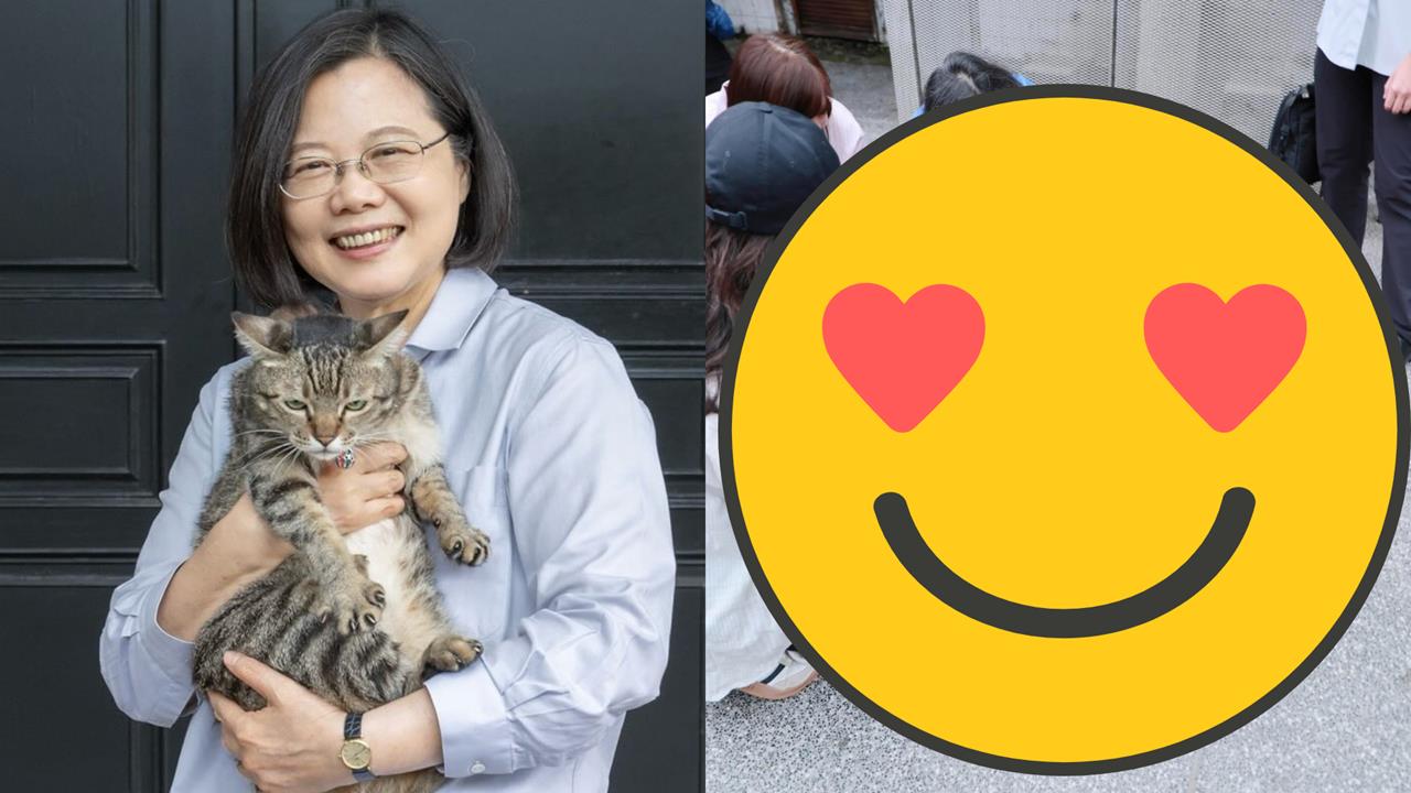 蔡英文華山遇「巨型擋路仔」！下秒「蹲地狂擼」畫面曝光…她笑喊：差點走不出去