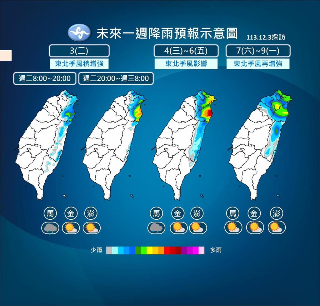 快新聞／連2波東北季風影響！北東又濕又冷　週日下週一低溫探13度