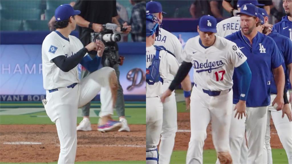 MLB(影)／又要先發太開心？大谷賽後繞場突登板「空氣投球」老書僮還一起玩