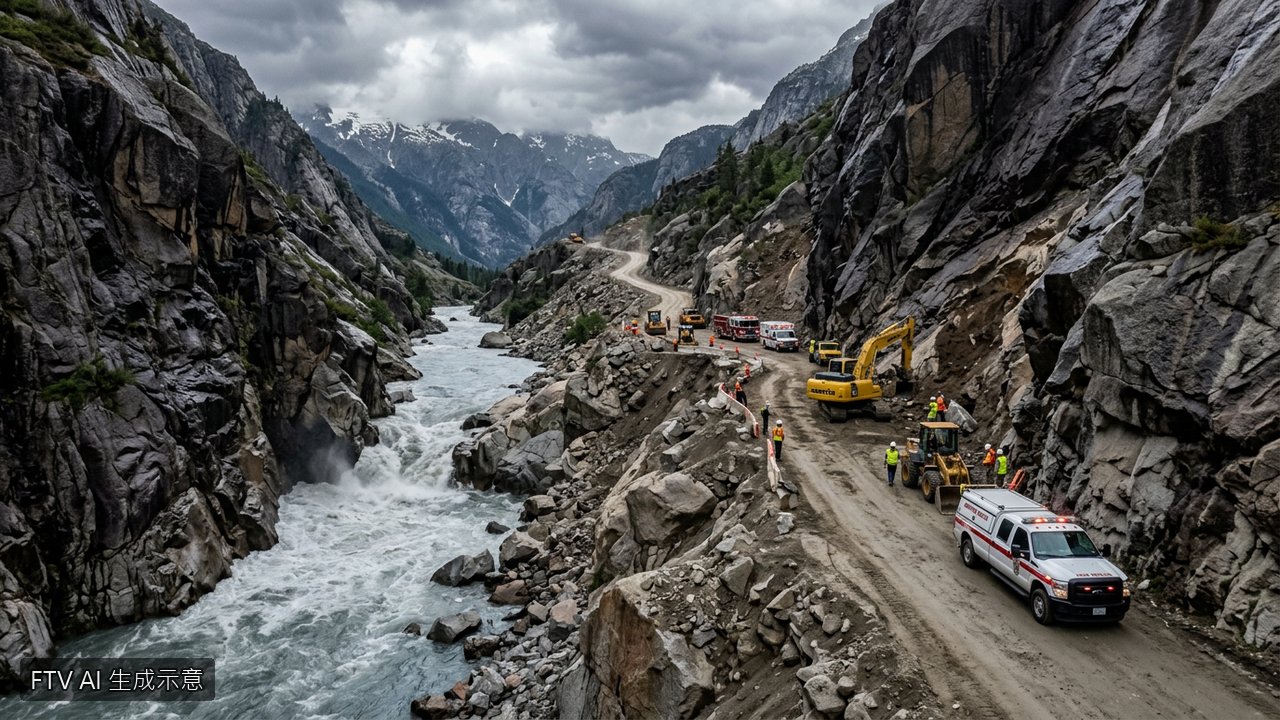 西藏吉隆土石流阻斷唯一道路　巨石中鑿出生命線恢復通行