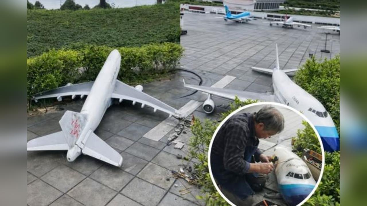 228連假景點人潮多傳亂象! 桃園小人國"飛機模型"遭破壞