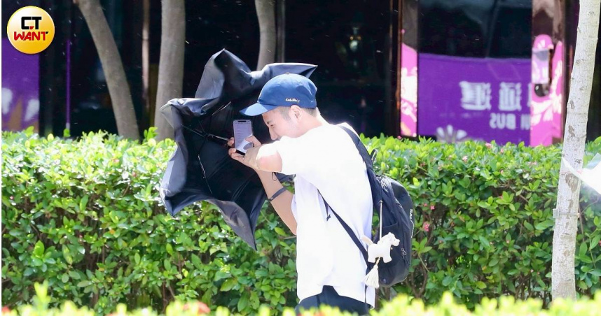 不敵楊柳強風　小琉球花瓶岩鏡頭君慘被「吹到低頭」過程全錄下