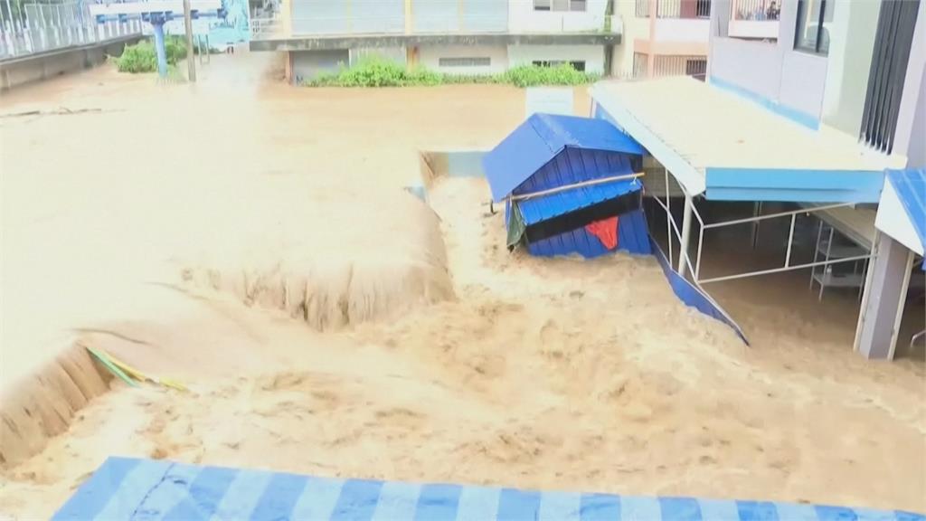 輕颱木蘭橫掃　緬甸水壩潰堤大水衝泰國