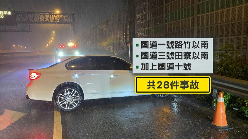 低壓帶影響南台灣暴雨！頻傳「車輛打滑」事故