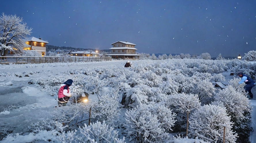 AI強大！苗栗杭菊園秒變日本冬雪　瀰漫浪漫氛圍